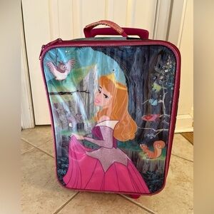 vintage 90s Princess Aurora from Sleeping Beauty suitcase 18”Lx 12”W x6”D